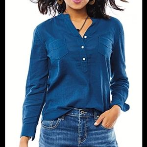 Carve Dylan blue gauze long sleeve shirt, NWT,  XL